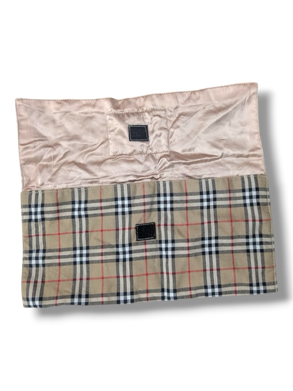 Burberry Beige Nova Check Fold-Over Dust Bag with Pink Lining - NWOT - Picture 3 of 4